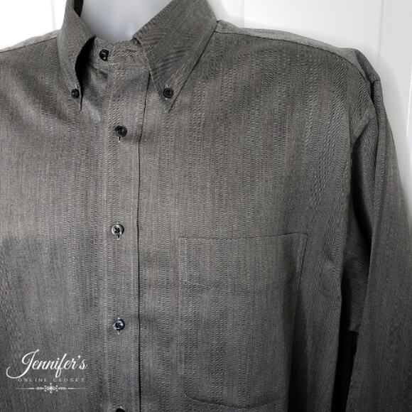 3/$25 Jos. A. Bank Men's Gray Button-Down Long Sleeve Shirt - Picture 3 of 13